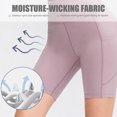 thumbnail image 4 of Pantalones cortos de yoga para mujer con bolsillos Medias deportivas de cintura alta Estiramiento Co Abanopi Pantalones deportivos, 4 of 7