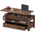 thumbnail image 1 of TOYTEXX Lift Top Coffee Table with 2 Storage Drawers and Hidden Compartment, Brown, 1 of 5