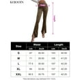 thumbnail image 5 of Yesfashion Women's Flare Velvet Corduroy Leggings Elastic High Waist Bootcut Front Split Ribbed Yoga Pants, 5 of 5