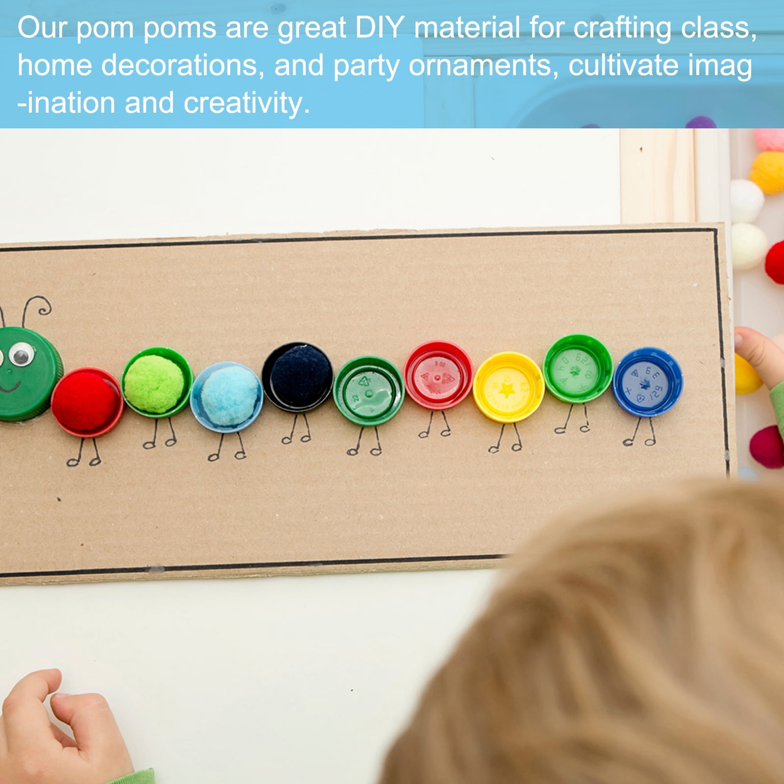 Unique Bargains Pom Poms for Crafts, Pastel Balls for DIY Handicraft Decorations 1Pcs