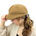 thumbnail image 2 of 100% Wool Newsboy Cap Hat Camel, 2 of 4