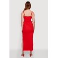thumbnail image 3 of Women's Ribbed Knit Drawstring Keyhole Detail Side Slit Maxi Dress, 3 of 3