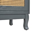 thumbnail image 3 of Antique Dark Grey Sideboard with Rattan Doors - Adds Elegance to Dining Areas, 3 of 7