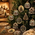 thumbnail image 7 of 12 Pack Christmas House & Tree Diamond Painting Ornaments, Wooden DIY Rhinestone Hanging Pendant Kit, Winter Cottage Xmas Tree Hand‑Made Craft Holiday Decoration Gift, 7 of 7