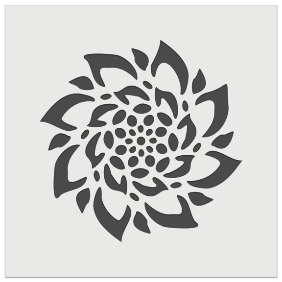 Radial Succulent Flower Spiral DIY Cookie Wall Craft Stencil - 3.5 Inch