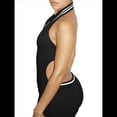 thumbnail image 3 of Body Sin Mangas A Rayas para Mujer, Pantalones Cortos, Mono de Corta con Cuello Negro L, 3 of 6