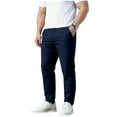 thumbnail image 4 of Turilly Mens Solid Color With Elastic Waist Casual Straight Leg Trousers Pockets Full Length Pants, 4 of 6