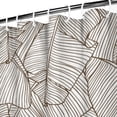 thumbnail image 4 of Small Stall Narrow Shower Curtain 36"W x 72"L – Tropical Bohemian Leaves, Mid-Century Abstract Boho Botanical Bathroom Decor, Vintage Floral Palm Leaf Pattern, Rustic Tribal Folk Style, 4 of 5