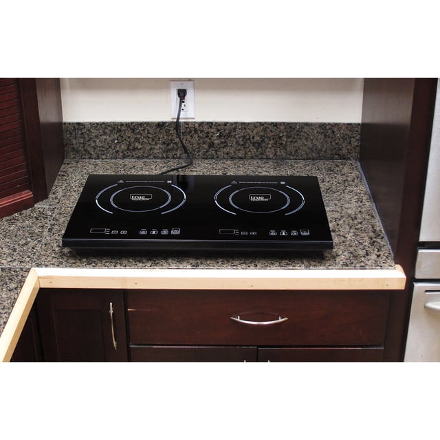 True Induction Mini Duo MD-2B Portable Counter Inset Double Burner Induction Cooktop, 120V, Black