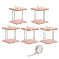 thumbnail image 1 of Mistaha Pink 6-inch Double-Layer Cake Boxes with Ribbon - Set of 5, Square Clear Plastic Cake Packaging Containers, 1 of 6