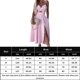 thumbnail image 3 of Vestido Largo Con Tirantes Vestido largo con tirantes para mujer Vestido de fiesta de cóctel con cuello en V recortado con abertura (Rosa S) Cgtredaw Para estrenar, 3 of 6