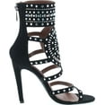 thumbnail image 6 of CAPE ROBBIN Blaire-5 Womens Open Toe Strappy Cuff Stiletto High Heel Rhinestone Sandals, 6 of 7