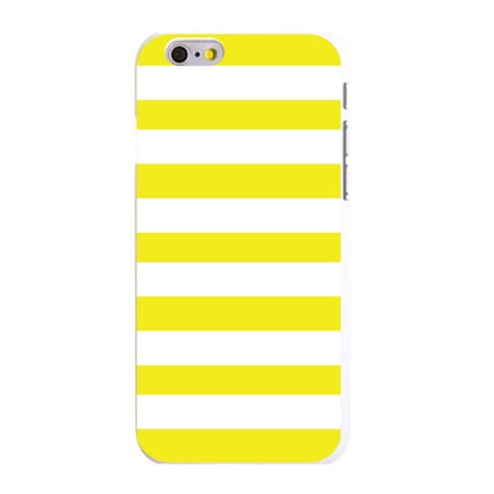 Iphone 6 Case Yellow CUSTOM White Hard Plastic Snap-On Case for Apple iPhone 6 / 6S (4.7