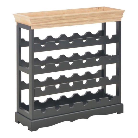 Wine Cabinet Black 27.6"x8.9"x27.8" MDF - 24 Bottle Wine Rack Organizer for Living Room, Dining Room, Hallway - Stylish Wine Storage