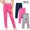 E, variant on Toddler Girls Leggings 3 Pack Soft Cotton High Waist Stretch Casual Kids Dance Pants Multicolor 2-8 T