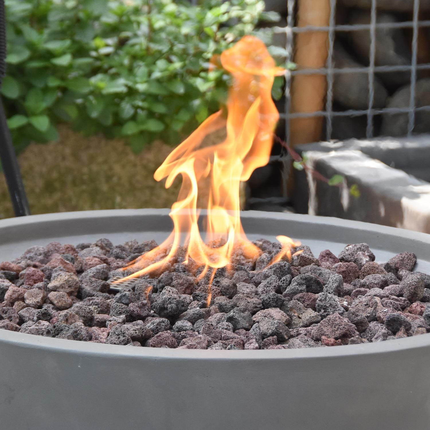 Modeno Nantucket Light Weight Fiber-Concrete Fire Pit Bowl Propane in Gray