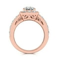 thumbnail image 3 of SuperJeweler 4 1/2 Carat Princess Shape Halo Diamond Bridal Set in 14 Karat Rose Gold For Women, 3 of 6