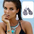 thumbnail image 2 of Pendientes bohemios Estilo vintage Ear oreja Rojoonda Accesorio de moda de la oreja San Valentín Regalo creativo para vacaciones Blanco 1 Par Inevent AP009388-02, 2 of 6