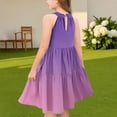 thumbnail image 4 of Ashirexll Robes pour Filles Enfants Sans Manches Mode Col Rond Patchwork Ludique Été Décontractée Robe d'Été pour Préadolescentes, 4 of 6