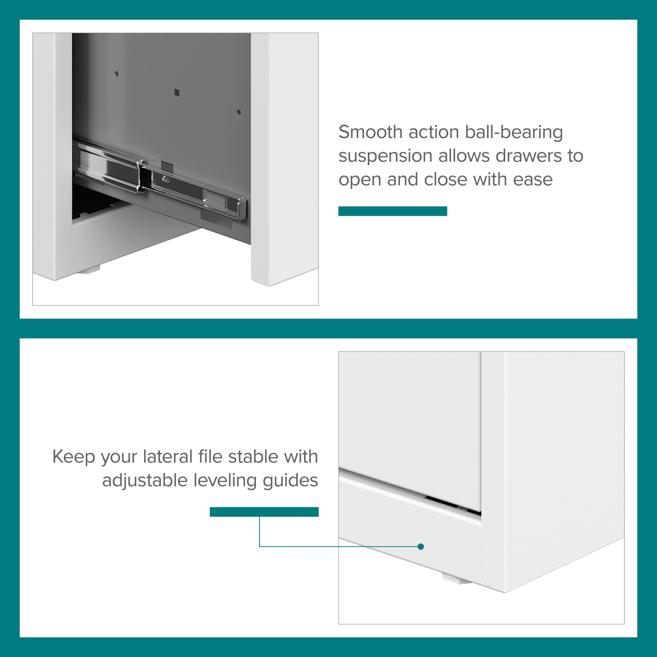 Space Solutions 30" Wide 3 Drawer Lateral File Cabinet for Home or Office, Fits Letter and Legal Paper Sizes, White