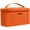 Orange, variant on Makeup Bag, Portable Travel  Bag, Large Makeup Organizer Bag, PU Leather Makeup Organizer Case, Travel Toiletry Bag for Women Girls, 11.81 x 6.7 x 7.09 Inch