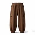 thumbnail image 6 of Bovxnpu Boys Casual Jogger Pants Solid Linen Cotton Pants Elastic Waist Breathable Pants Pants, 6 of 6