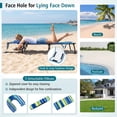thumbnail image 6 of Gymax 2PCS Folding Face Down Tanning Chair Beach Lounge Chair w/ Face Hole 3 Removable Pillows & 4-Position Adjustable Backrest Blue Stripe, 6 of 10