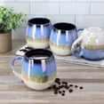 thumbnail image 6 of Meritage Luster 4 Piece 19.6 Ounce Reactive Glaze Stoneware Mug Set in Blue Multi, 6 of 6