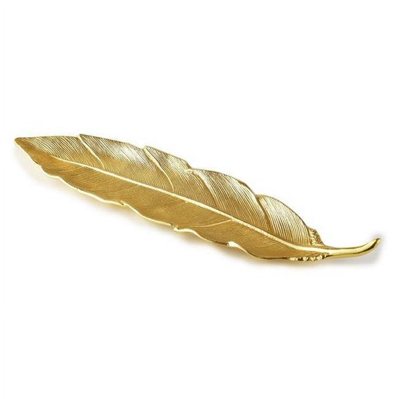Leeber 72693 15 in. Aluminum Feather Serving Tray, Gold
