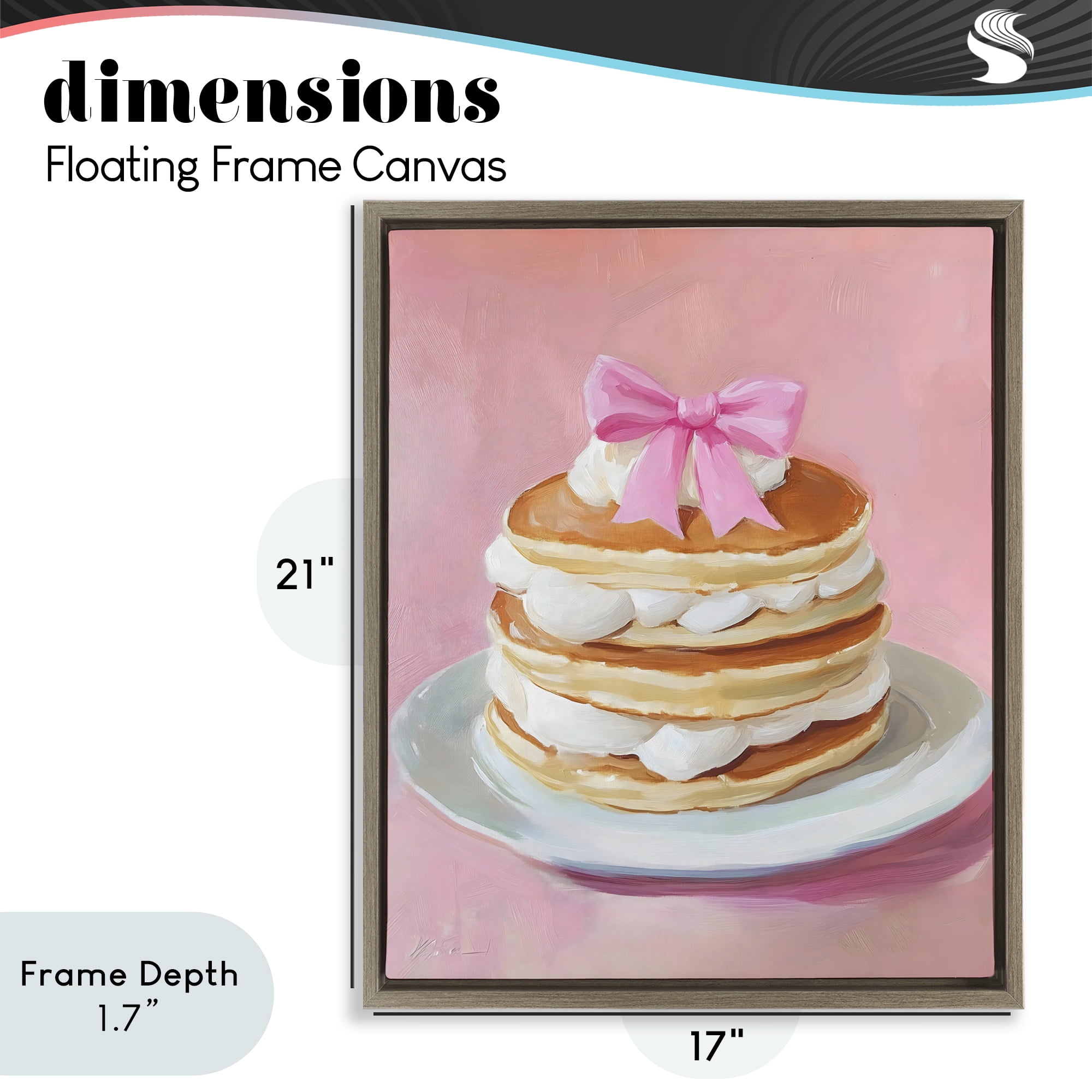 Stupell Industries Coquette Pancakes with Whipped Cream Brown Framed Floater Canvas Wall Art, design by The Prints Vibe