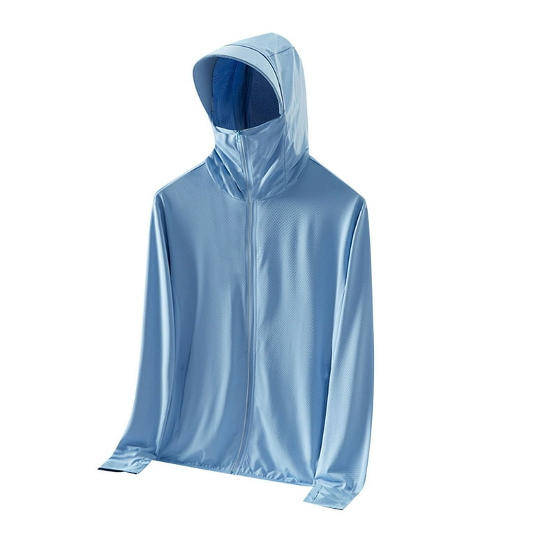 Xfvqtps Mens Cooling Sun Protection Light Jacket Hoodie with