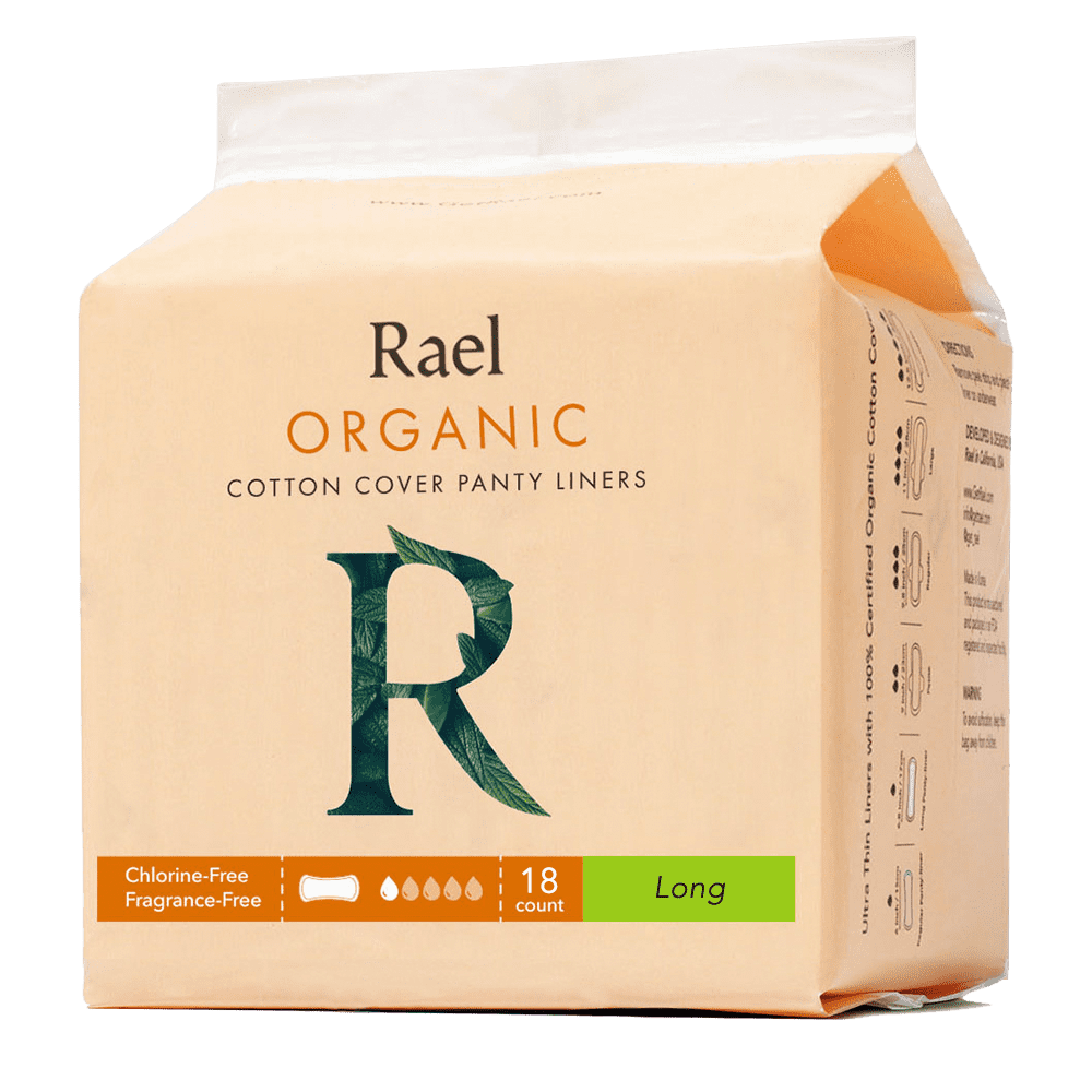 Rael Organic Cotton Long Panty Liners Unscented, Chlorine Free