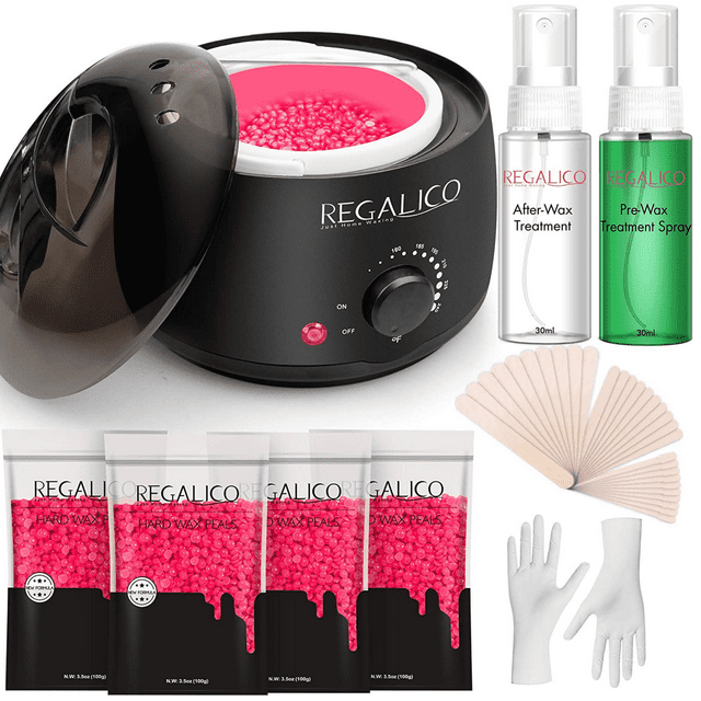 Regalico DIY Waxing Kit, Pre & After Wax Spray, Wax Warmer with Wax