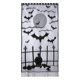 thumbnail image 1 of leyfeng Cortina de puerta de ventana de encaje negro de Halloweens de 40x82 pulgadas, espeluznante esqueleto telaraña bruja murciélagos arrastrándose, 1 of 7
