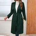 thumbnail image 5 of Niaviben Suede Jacket Women's Long Trench Coat Lapel Coat Jackets for Women Winter Jackets for Women Light Jackets for Women Womens Winter Coats Green S, 5 of 8