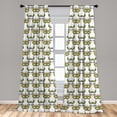 thumbnail image 5 of Ambesonne Mardi Gras Curtains, Pattern, Pair of 28"x63", Purple Green Yellow, 5 of 5