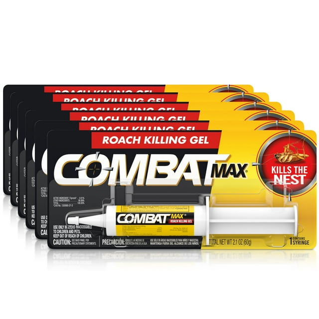 Gel para matar cucarachas Combat Max para interiores y exteriores, 2.1 oz (paquete de 6)