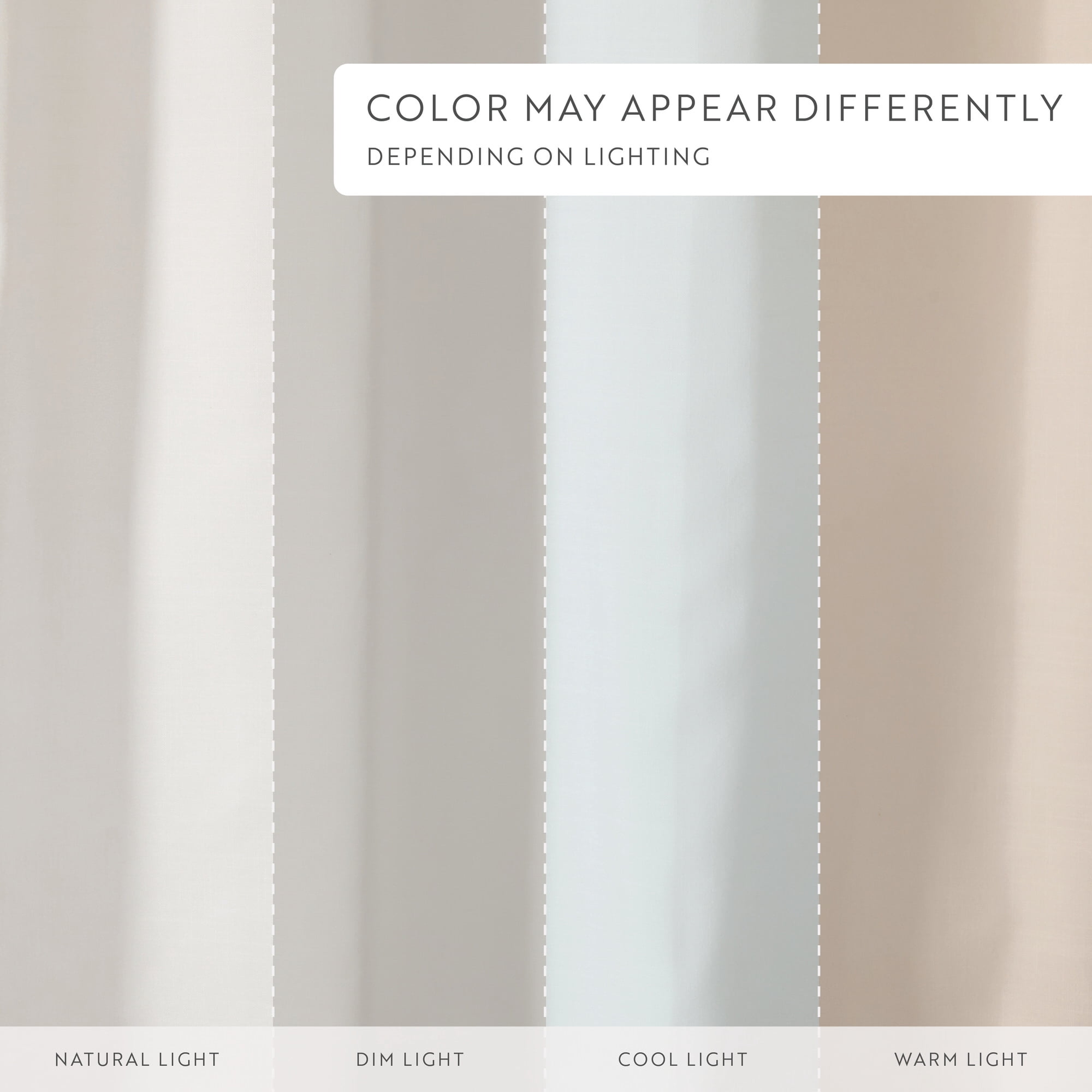 Linen-Look Polyester Shower Curtain in Essential Colors