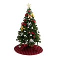 thumbnail image 5 of Christmas Tree Skirt 36/48/54 inch Large, Double Layer Red and Black Plaid Buffalo with Thick Felt Lining, Checked Tree Mat Xmas Holiday Party Decorations, 5 of 9