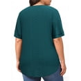 thumbnail image 5 of WellSize Plus Size Tops for Women Eyelet Crew Neck Tunic Blouses Casual Summer Ruffled Short Sleeve Shirts, 5 of 8