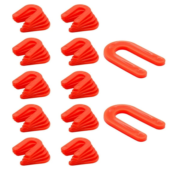 50 Pcs Horseshoe Shim Tile Spacers, 1/8 Inch U Shape Tile Spacers Plastic Shims Structural Shims for Leveling, Red