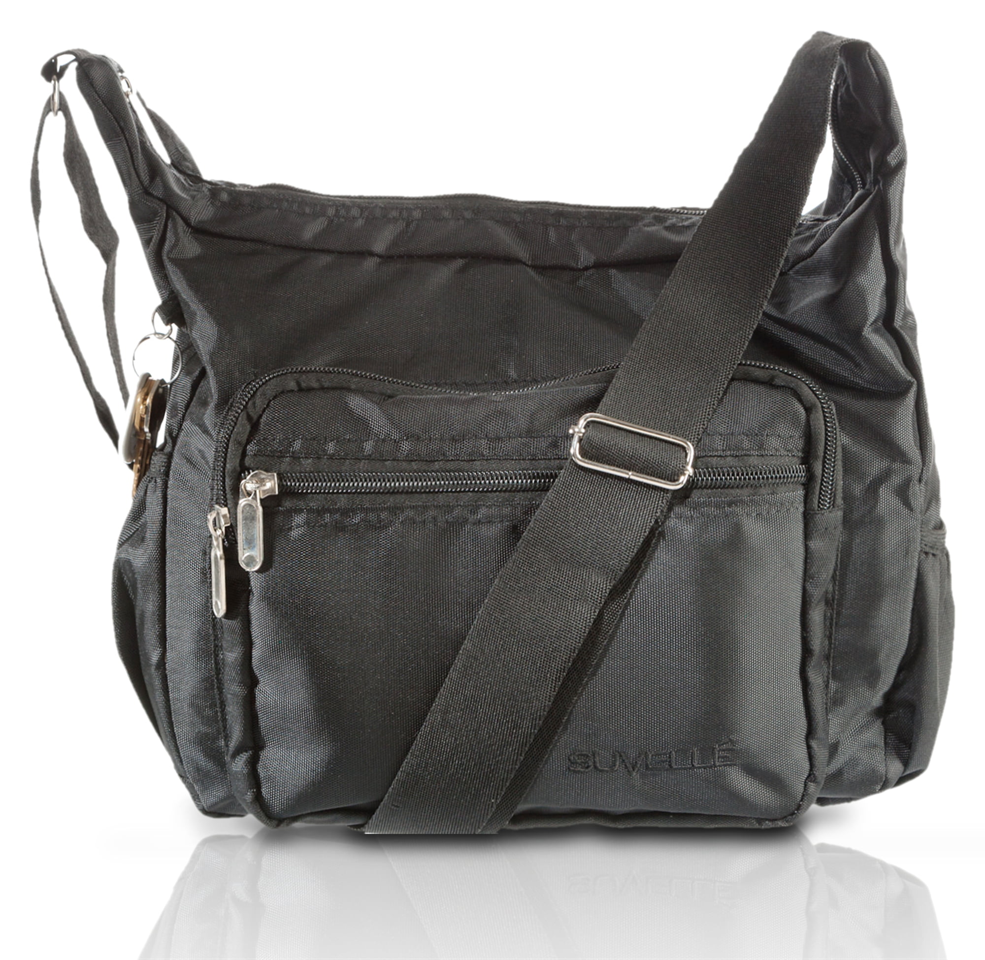 Suvelle Hobo Travel Crossbody Bag Shoulder Handbag Multi Pocket Nylon Purse 9020 