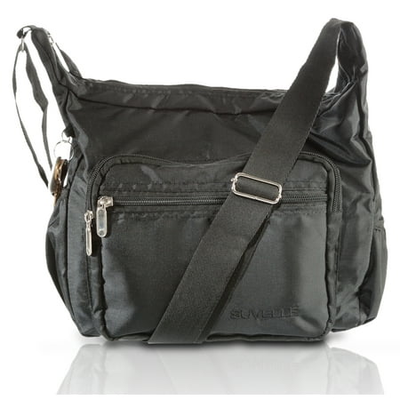 Suvelle Lightweight Hobo Travel Everyday Crossbody Bag Multi Pocket Shoulder Handbag