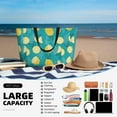 thumbnail image 5 of Wukai Lemon Blue Print Zipper Bag,large Beach Tote Bag,Waterproof Sandproof Bag,Grocery and Picnic Tote Travel Bag, 5 of 5