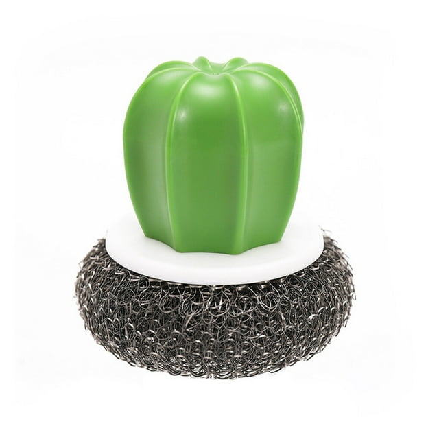 Pot en Plastique Paume Brosse de Nettoyage Réutilisable Résistant à l'Huile Anti-Rouille Plateau Bol Cuisine de Poche Cantine Plateau Plateaux Brosses Fil d'Acier Noir