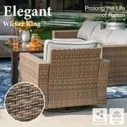MF Studio 4 Pieces Patio Conversation Set Wicker Outdoor Furniture Sectional Sofa Set
