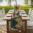 thumbnail image 4 of Polynesia Texture 48 Inch Table Runner, Traditional Tribe Coastal Turtle Abstract Farmhouse Dresser Scarf Cotton & Linen Tablerunner for Dining/Kitchen Island/Holiday Party Décor 13" x 48", 4 of 9