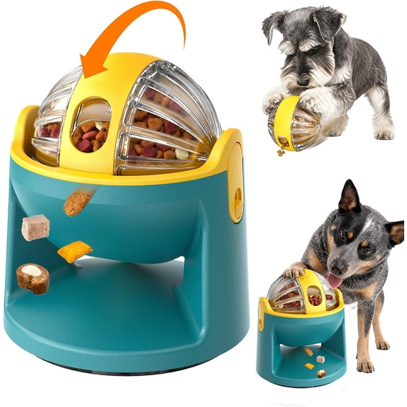2-in-1 Dog Puzzle Toy, Interactive Treat Dispensing Ball, Adjustable treat release, 3.5oz capacity, Mental enrichment, Interactive puzzle play, Slow feeding