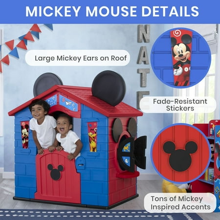 Disney Mickey Mouse Plastic Indoor,Outdoor Playhouse with Easy Assembly ...