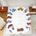 thumbnail image 5 of Manfei Traffic Vehicle Queen Sheet Sets,Kawaii Car Flat Sheet,White Blue Red Queen Fitted Sheet For Boys,Breathable Home Decor,4pcs, 5 of 7